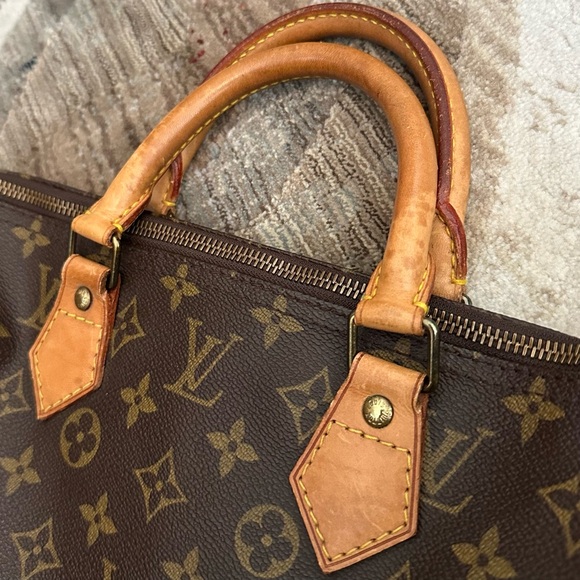 LOUIS VUITTON SPEEDY 40 MONOGRAM CANVAS VACHETTA LEATHER TOTE SATCHEL TRAVEL BAG - Picture 7 of 16